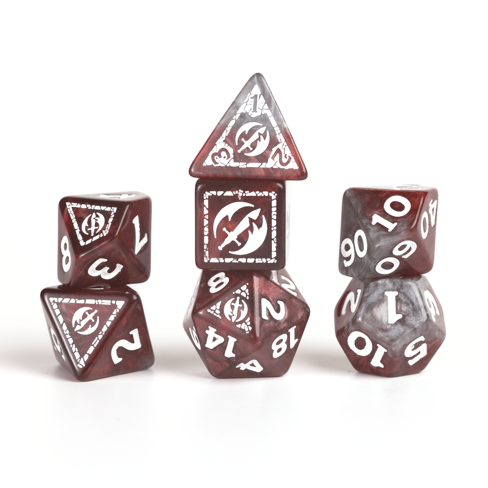 Sirius Dice D&D Adventure Dice Set Fighter: Red image 0